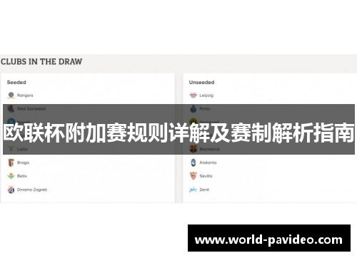 欧联杯附加赛规则详解及赛制解析指南